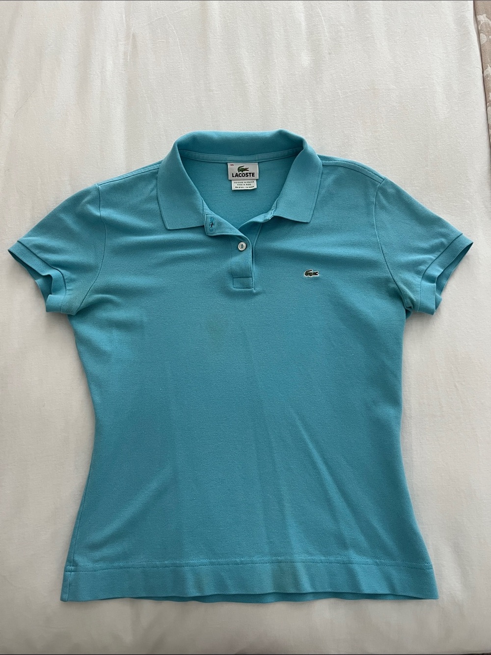 Lacoste Women’s Slim Polo in Turquoise Blue